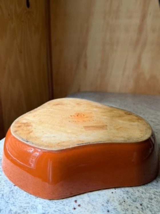 Vintage BCI Bretagne France Pear Shaped Baking Dish - Burnt Orange Glazed Ceramic - French Country Kitchen (photo 5 of 19)