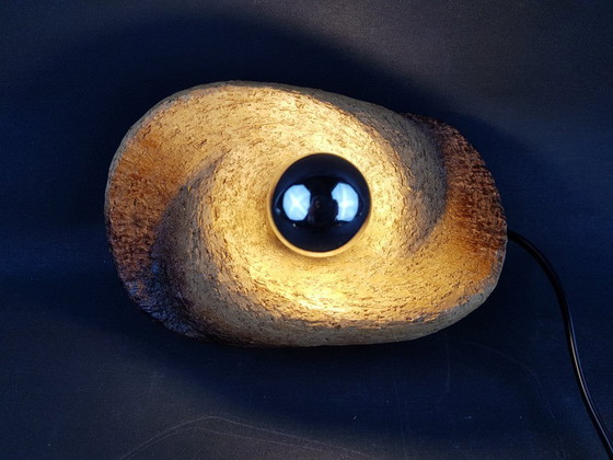 Image 1 of Vintage Brutalist Chamotte Clay Wall Lamp - Mid-Century Modern Ceramics (1960s/1970s)