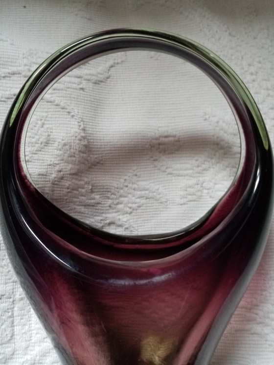 Image 1 of Vase Déco en Verre en Forme de Panier 70s (18cm)