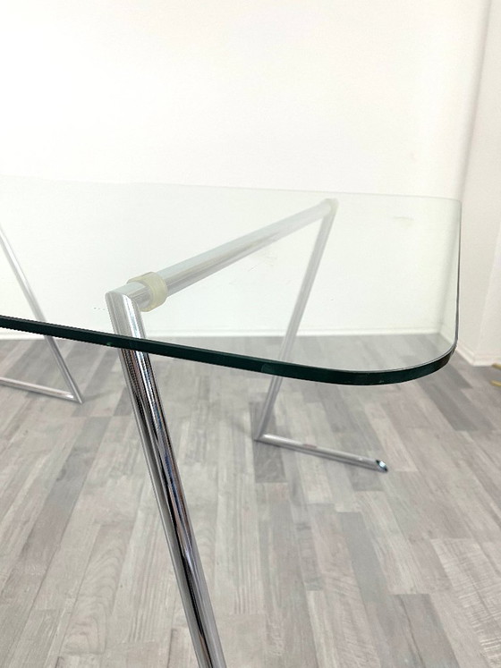 80s Design Rahmlow Dining Table / Desk – Chrome & Glass (photo 5 of 9)