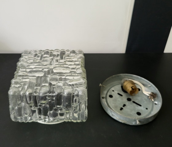 Image 1 of Mid-Century glass ceiling light from the 1950s.