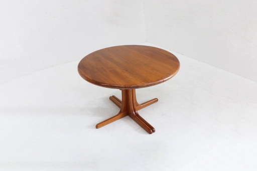 Table de salle à manger ronde extensible vintage danoise en teck massif, années 1960 – eettafels, Wood (photo 2 of 9)