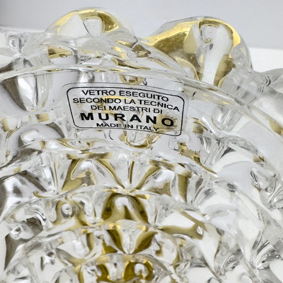 Image 1 of Paire de grandes appliques en laiton et verre de Murano Rostrato