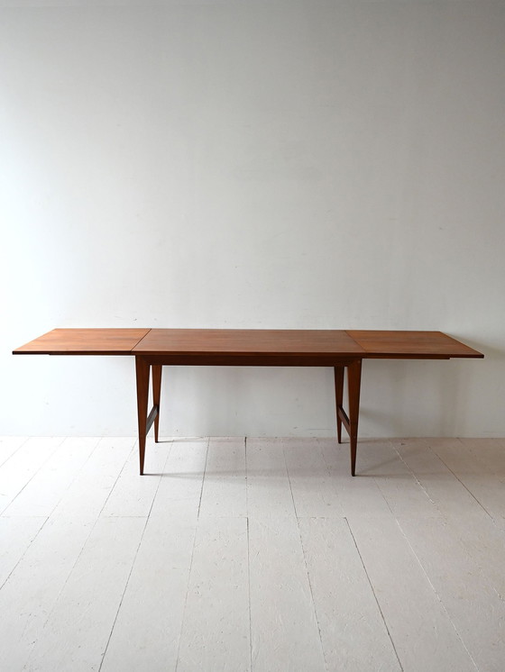 Image 1 of Table vintage en teck par ISA Bergamo avec rallonges à feuilles tombantes