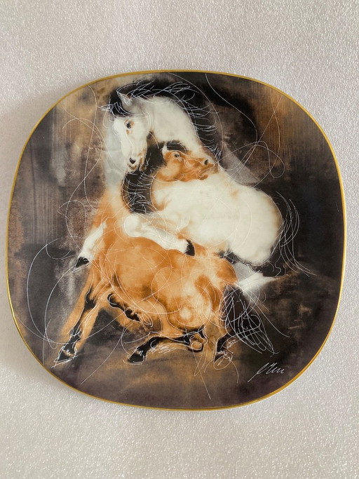 1 numbered Rosenthal collector's plate painted by Hans Erni