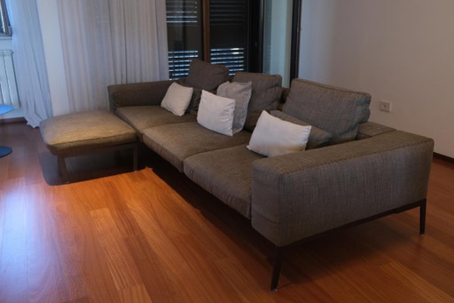 Divano Flexform Lifesteel (Design Antonio Citterio) con Pouf – Ottimo Stato – banken, Metal, Textile
