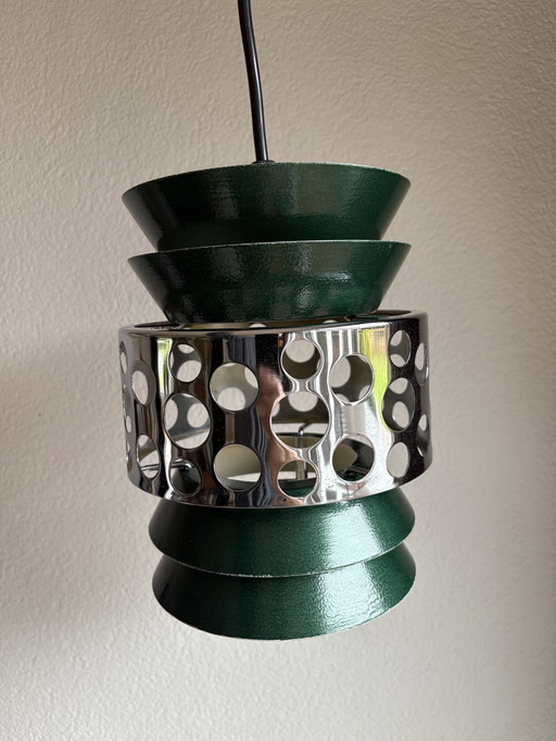 Lampada a sospensione vintage verde massiccia