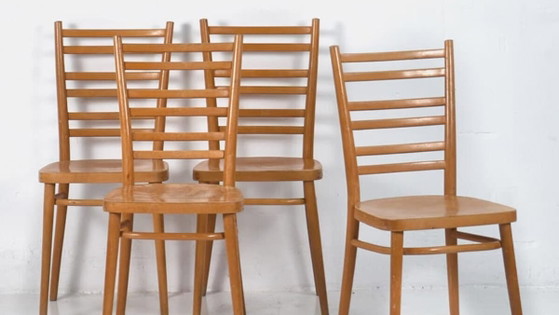 Sedie da pranzo vintage (c.1950). Set di 4 pezzi #3 – Wood, Retro (photo 3 of 9)