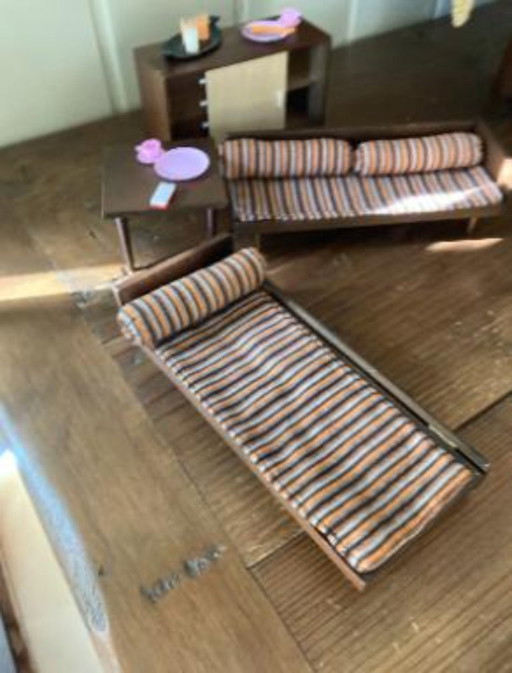 Vintage Barbie-Puppenmöbel aus den 1950er Jahren im Mid-Century-Modern-Stil