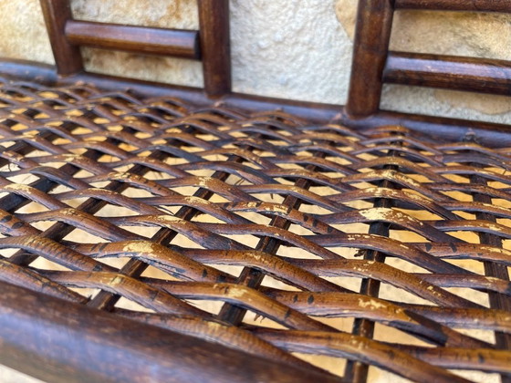 Image 1 of Vintage wandplank van bamboe en rotan uit het midden van de 20e eeuw, jaren 60.