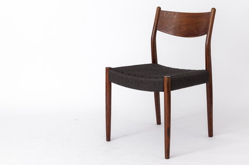 1 of 2 Vintage Fristho Franeker Teak Chair with Danish Cord Weaving – 1960s Mid-Century Modern Design