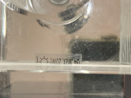 Image 1 of Lámpara de pared halógena moderna en cristal y metal cromado.