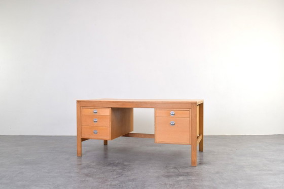 Image 1 of Mid-Century Oak Desk by Chr. Rasmussen for Randers Møbelfabrik, 1970s.