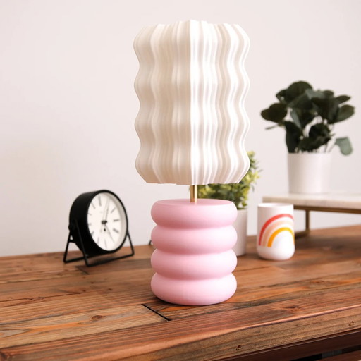 Vintage Wireless Table Lamp | Battery Operated Retro Desk Light | LED Bedside Night Lamp | Portable Decor