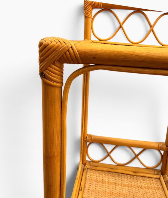 Coppia di Comodini Vintage in Bamboo e Midollino Intrecciato – Bambù (photo 11 of 13)