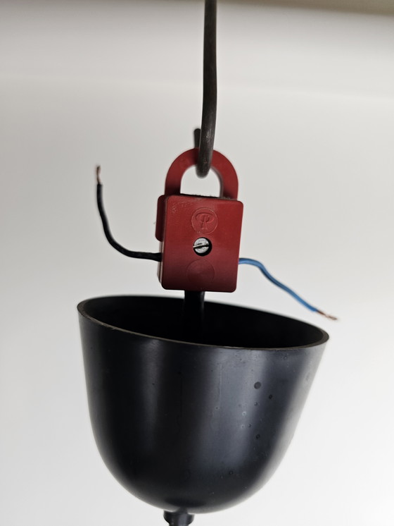 Image 1 of Lampada a sospensione in vetro marrone e vetro trasparente di Peill & Putzler