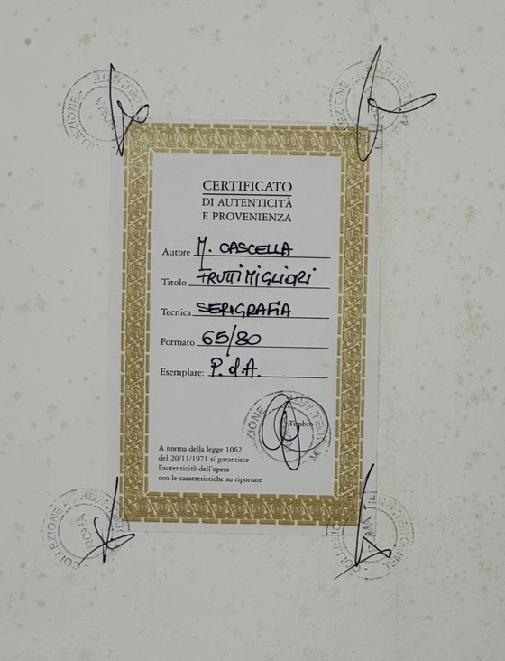 Image 1 of Quadro serigrafia M.Cascella, frutti migliori arte moderna, paesaggio