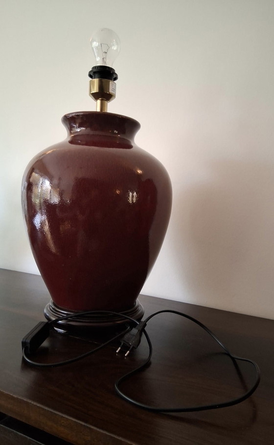 Image 1 of Lámpara de mesa de cerámica estilo jarrón de jengibre asiático