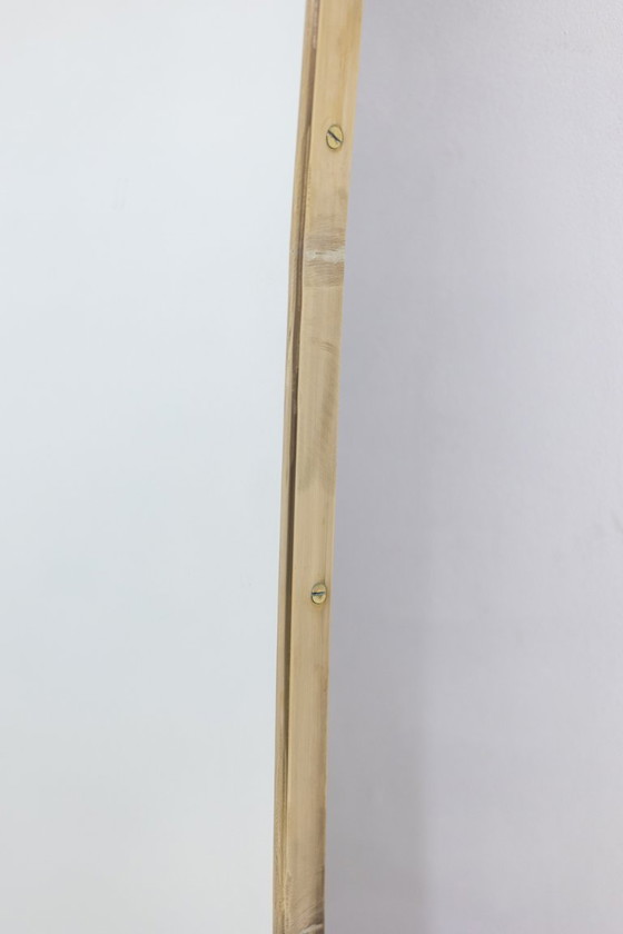 Image 1 of Espejo de Gio Ponti, al estilo de. Marco de latón patinado. Década de 1990.