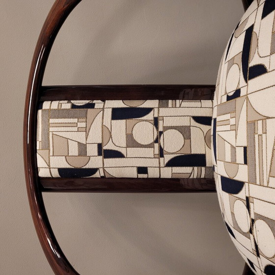 Image 1 of Vintage "Euphoria Cubista" chair in lacquered wood and fabric for Misia Paris, France 1970