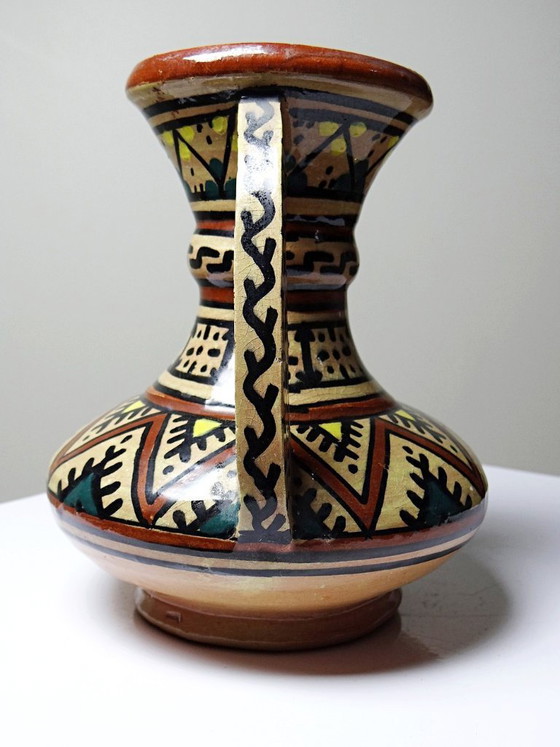 Image 1 of Small ceramic vase with handles from Safi, signed, Morocco, 1960s-1980s