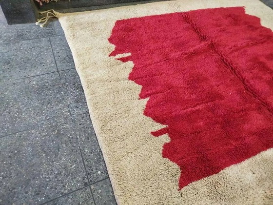 Tappeto berbero marocchino 300 × 200 cm – ecru, rosso e marrone, motivo grafico – Tappeti, Lana, Cotone (photo 9 of 10)
