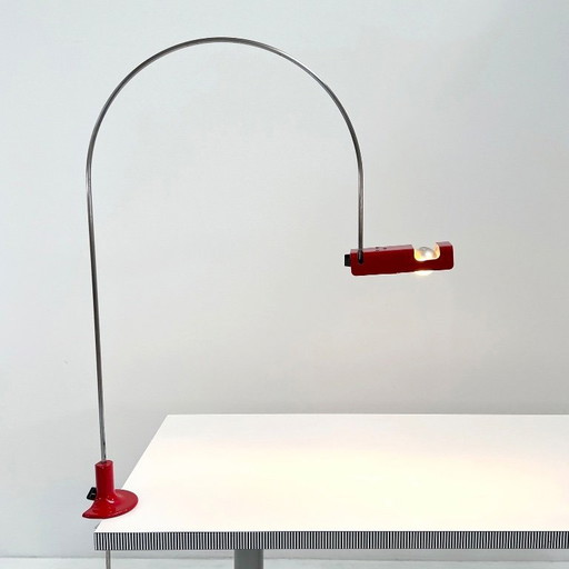 Rote Spinnen-Schreibtischlampe von Joe Colombo für Oluce, 1970er Jahre