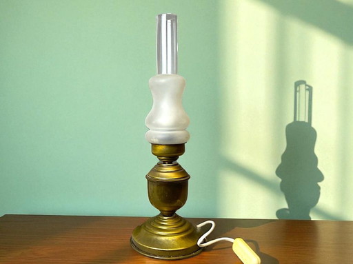 Pair of Portuguese brass table lams