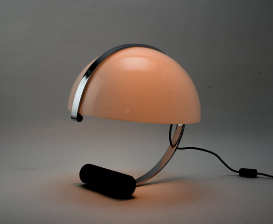 Image 1 of Mid-Century Design Meta Globe Shaped Chrome and Plexiglass Table Lamp by Stilnovo for Artimeta, Italy / Netherlands, 1970s