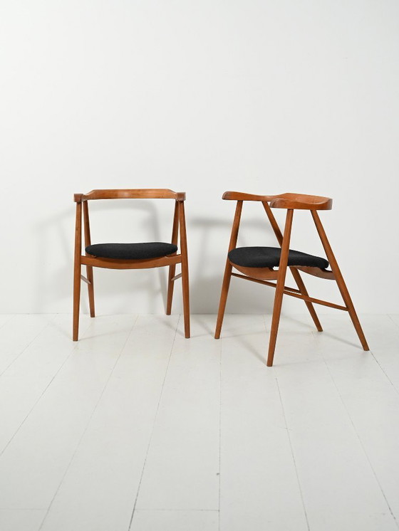 Image 1 of Coppia di sedie da pranzo in noce