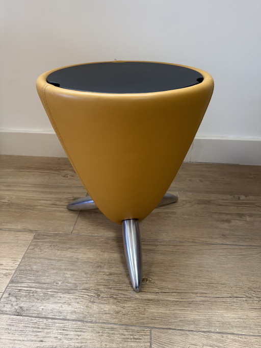 Leolux Tam Tam Side Table Yellow Leather