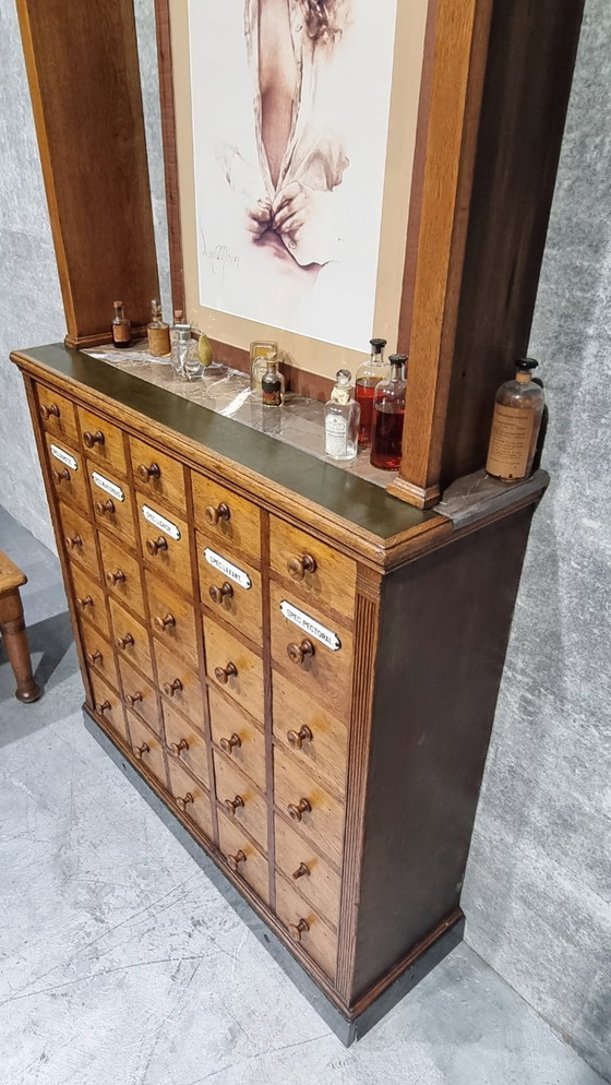 Image 1 of Apothecary Cabinet Drawers Antique Pharmacy Cabinet