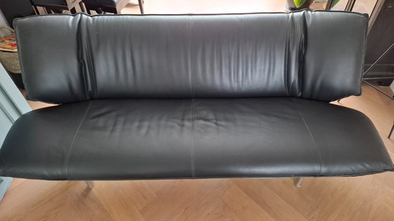 Image 1 of Black leather 3-seater Leolux Tango sofa
