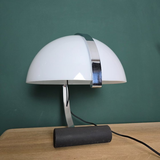 Image 1 of Vintage Stilnovo / Artimeta Meta tafellamp – jaren 70 Italiaans design – kunststof kap, metalen frame – 40 cm – E27 – zwart/chro