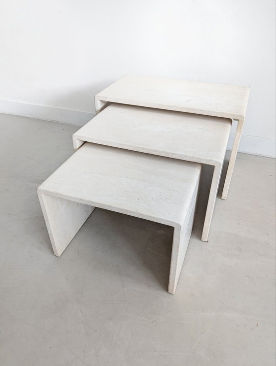 Image 1 of Mesas nido de travertino años 80