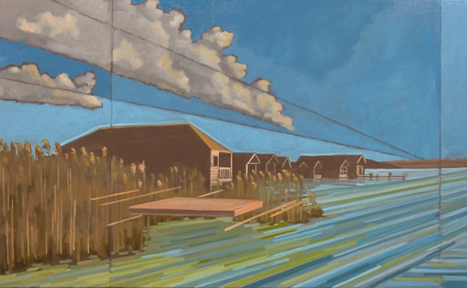 Seaside, oil painting, 130x80 cm, Sandra Kolondam