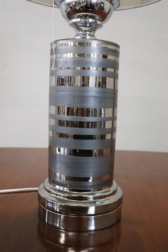 Image 1 of Lampe de table en céramique et chrome, Italie, années 1970