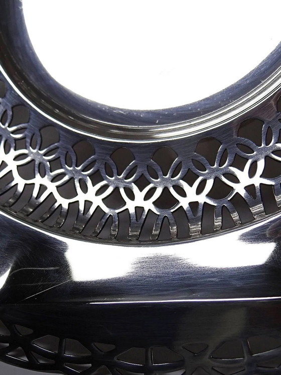 Grote opengewerkte schaal op verzilverde metalen standaard, zilversmederij Dechamps Frères. – Schalen (photo 8 of 15)