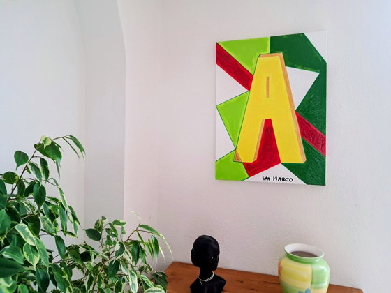 Image 1 of Enzo SAN MARCO - Liefde met een hoofdletter A - Schilderij van de kunstenaar