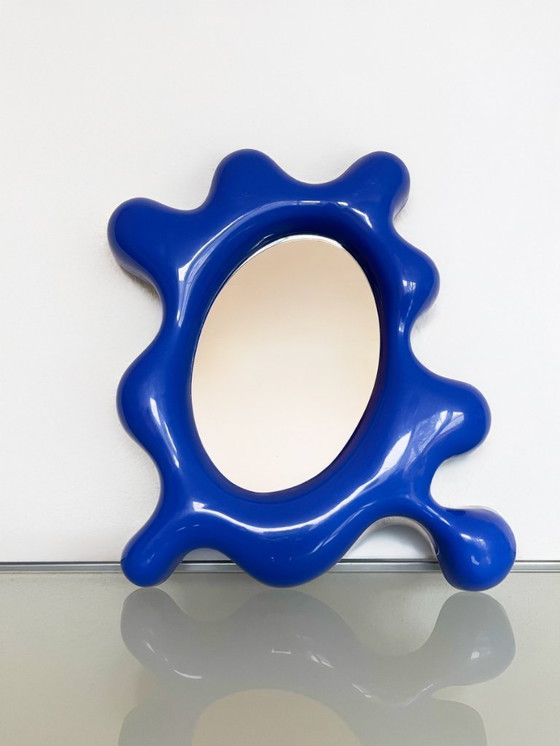 Image 1 of Vintage IKEA blauwe Tunga wandspiegel (1996)