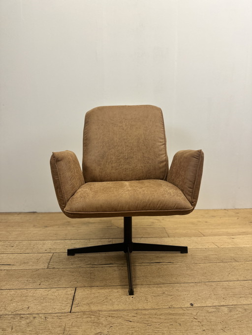 Poltrona Lugo in microfibra cognac