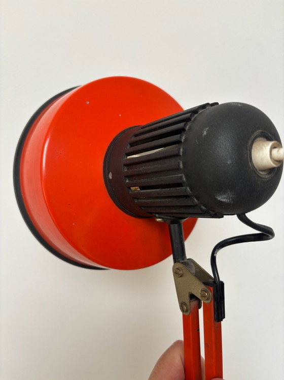 70s Vintage orange architect lamp, working with table clamp, Table lamps, Metal, Red (photo 11 of 15)