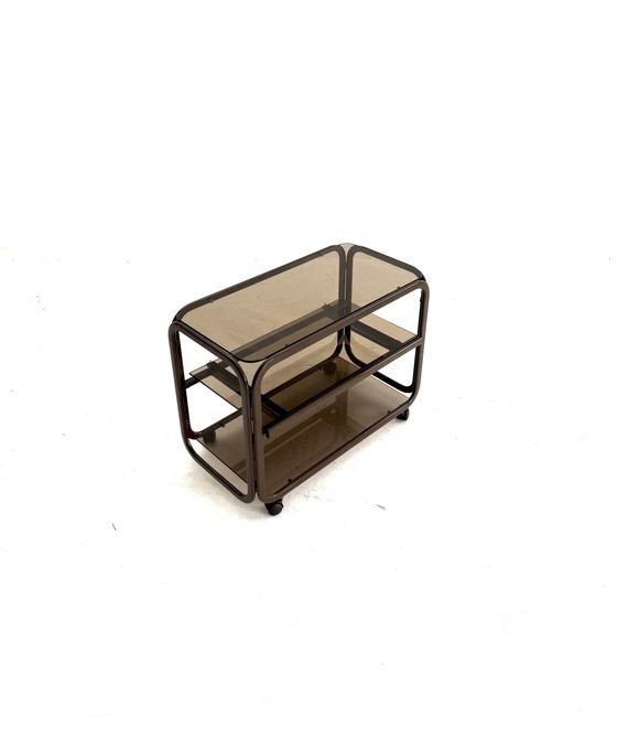 Vintage Smoked Glass & Metal Audio Furniture ‘80s – Consoles (photo 4 of 9)