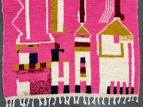 Image 1 of Alfombra de lana de estilo bohemio marroquí - 229 cm x 158 cm