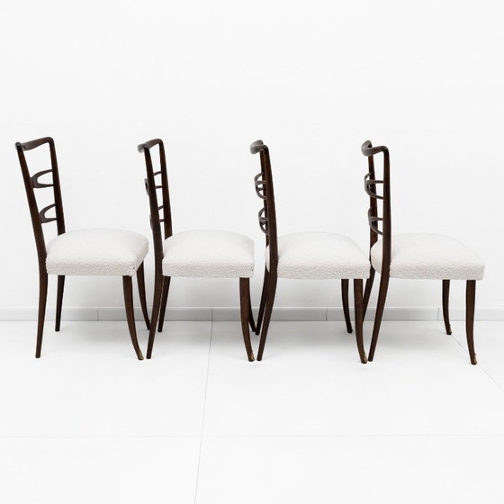 Attributed to Guglielmo Ulrich Mid-Century Dinning Chairs, 1940s, Set of Four – Dining chairs, Wood (photo 4 of 9)