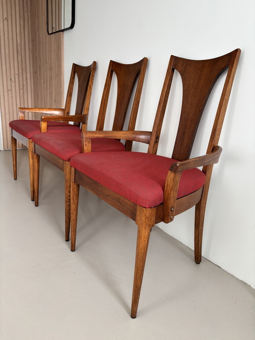 3 Chaises de salle à manger Broyhill Brasilia en noyer Mid Century