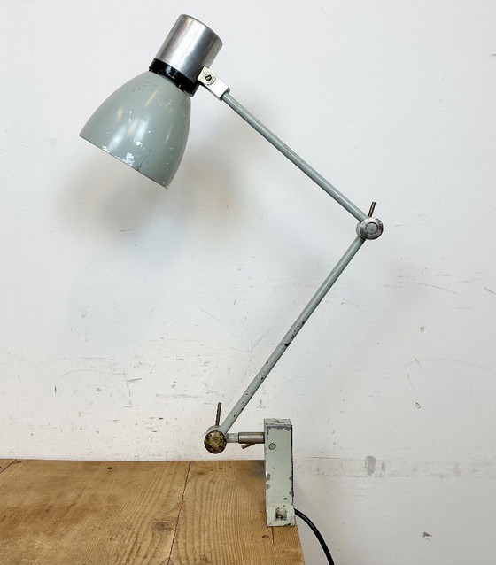 Image 1 of Lampe de table industrielle grise d'Elektrosvit, années 1970