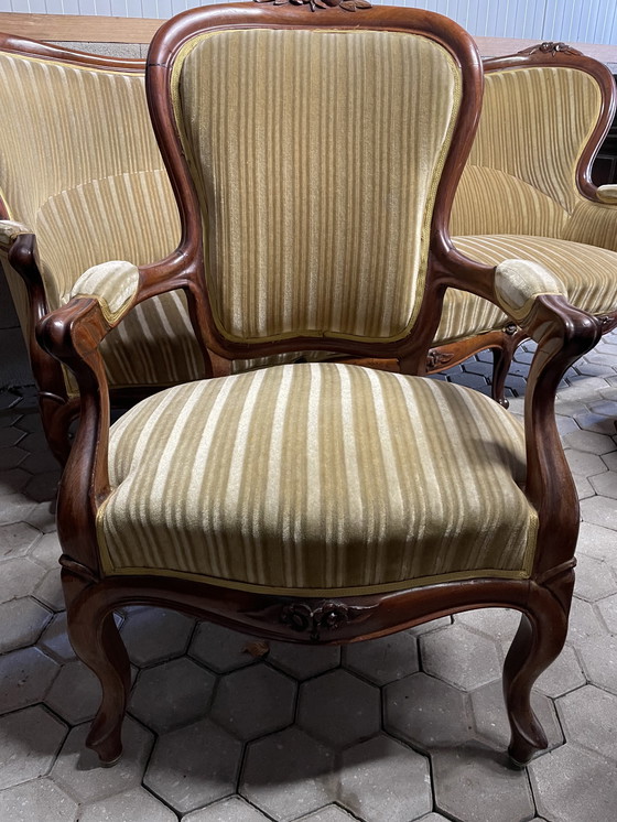 Image 1 of Conjunto de sofás Luis XV antiguos con 2 sillones