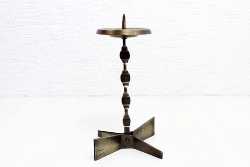 Chandelier en bronze brutaliste 1960