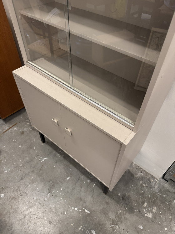 Image 1 of Buffet haut vintage avec portes vitrées